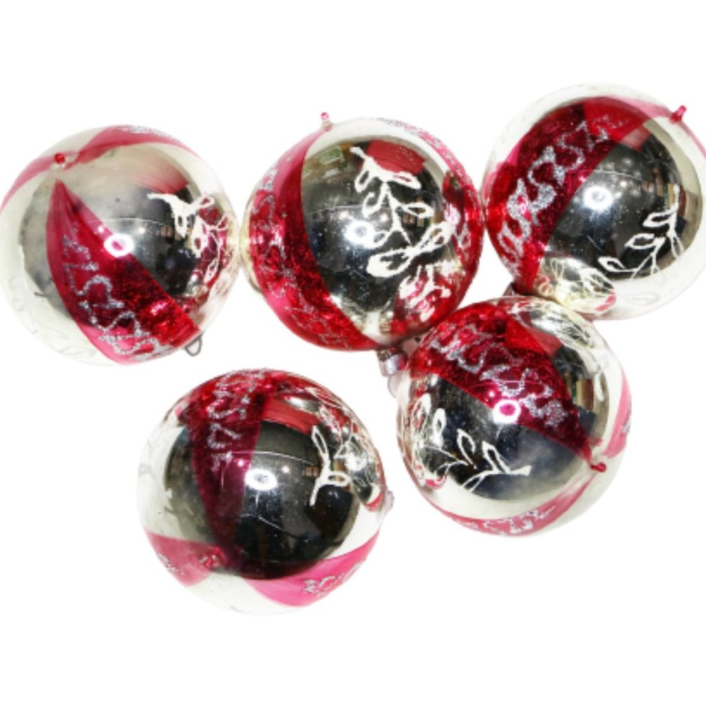 Vintage West Germany Ornaments, Mica Ornaments